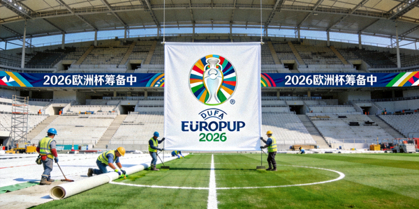 2026年欧洲杯筹备新闻图片 - 欧洲杯标志与足球场